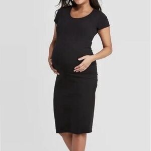 Isabel Maternity Women's T-Shirt Black Short Sleeve Dress